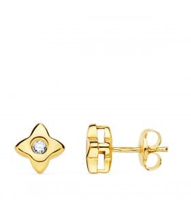 Pendientes Estrella Diamantes 0.100 Qtes. OA 18K | diamantes rosa de los vientos oro amarillo