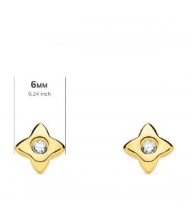 Pendientes Estrella Diamantes 0.100 Qtes. OA 18K | diamantes rosa de los vientos oro amarillo
