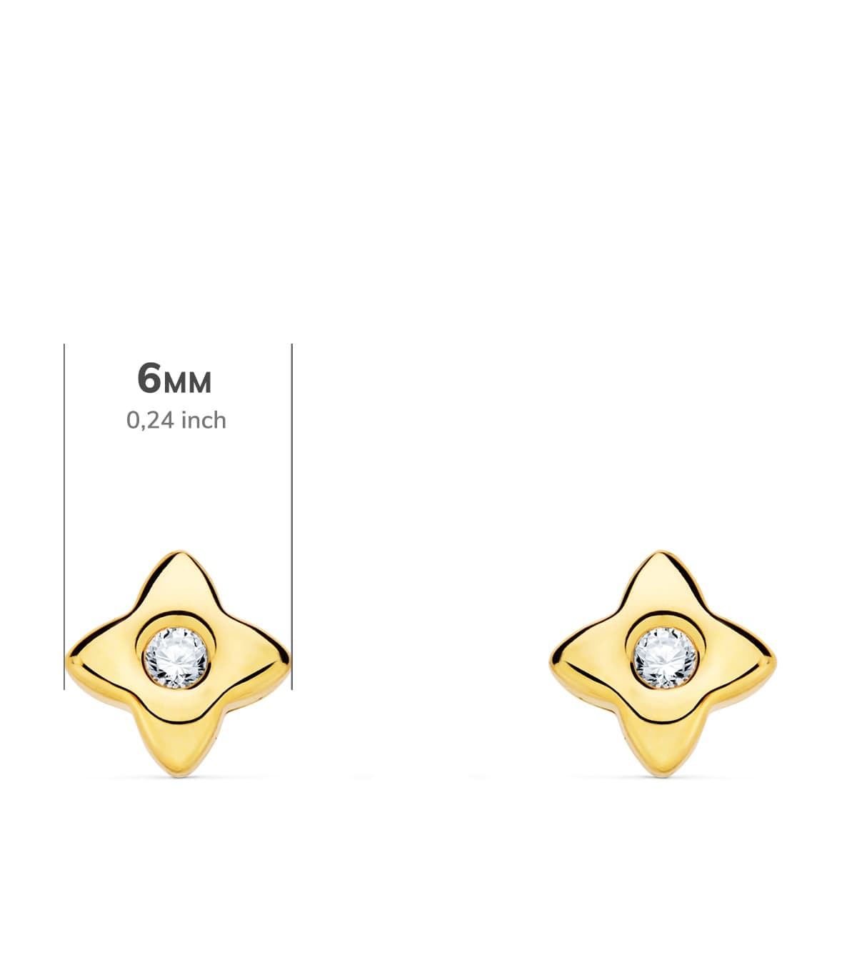 Pendientes Estrella Diamantes 0.100 Qtes. OA 18K | diamantes rosa de los vientos oro amarillo