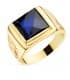 Sello hombre Ezequiel Oro Amarillo 18K Azul | joyería online