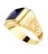 Sello hombre Ezequiel Oro Amarillo 18K Azul | joyería online