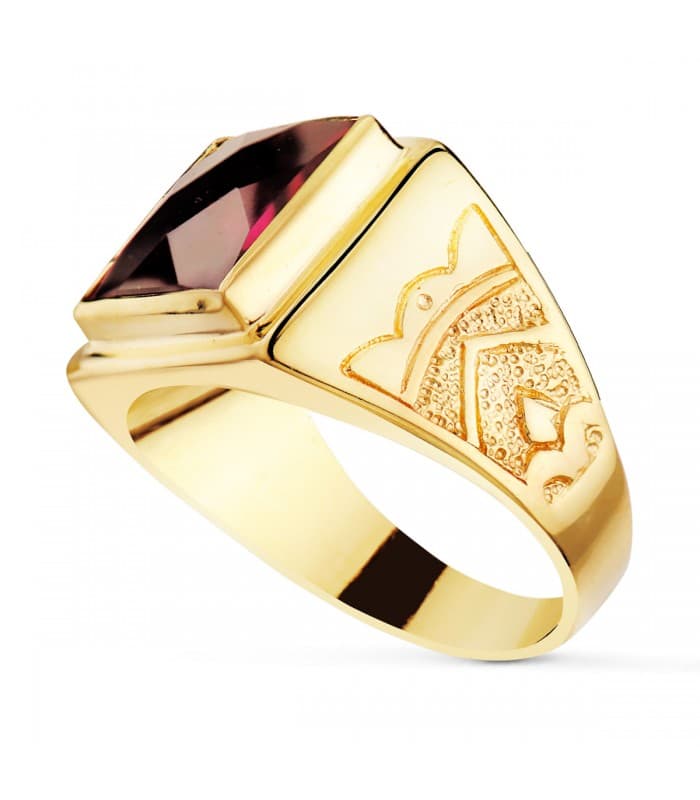 Sello hombre Ezequiel Oro Amarillo 18K Rojo | joyería online