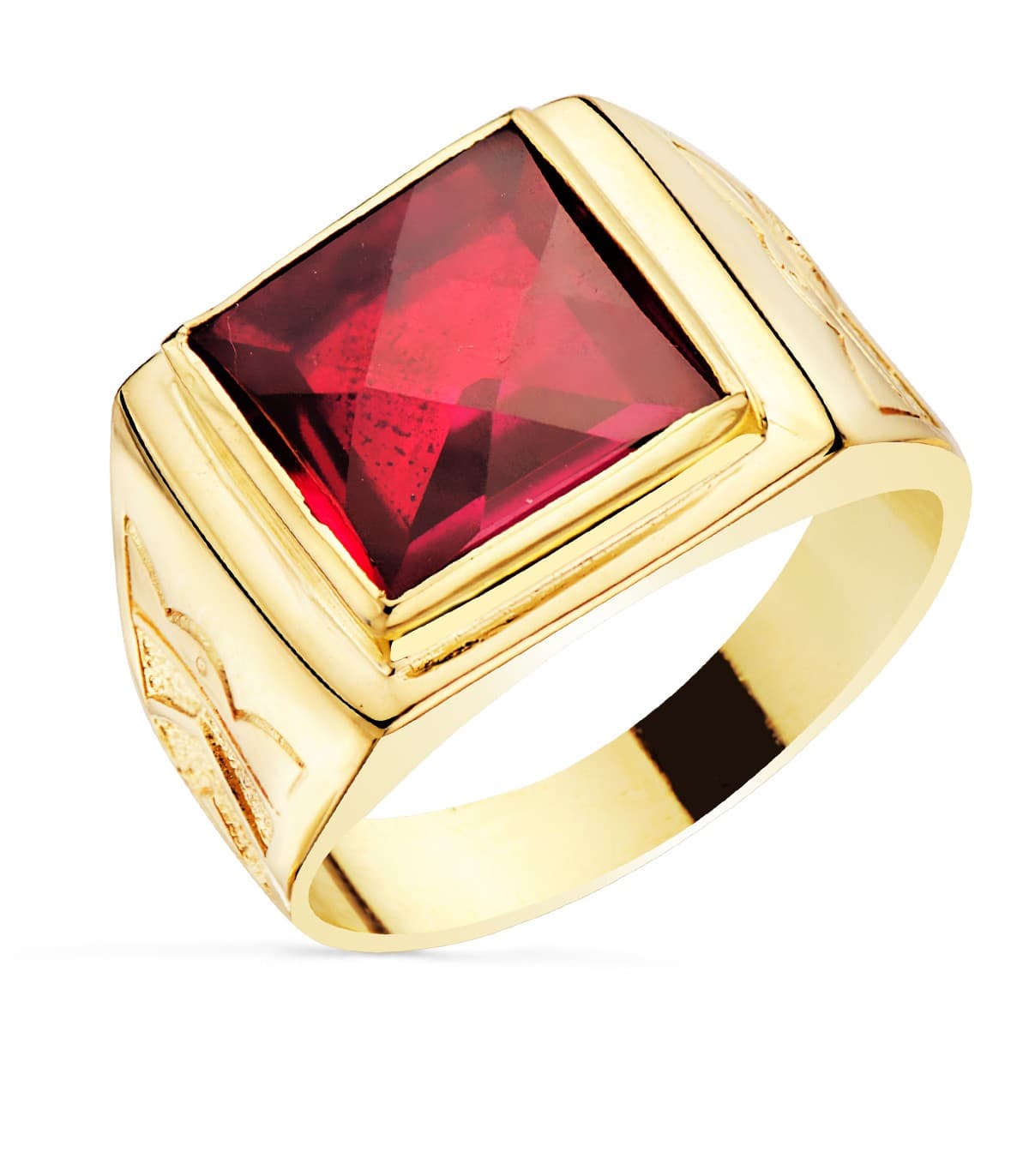 Sello hombre Ezequiel Oro Amarillo 18K Rojo | joyería online