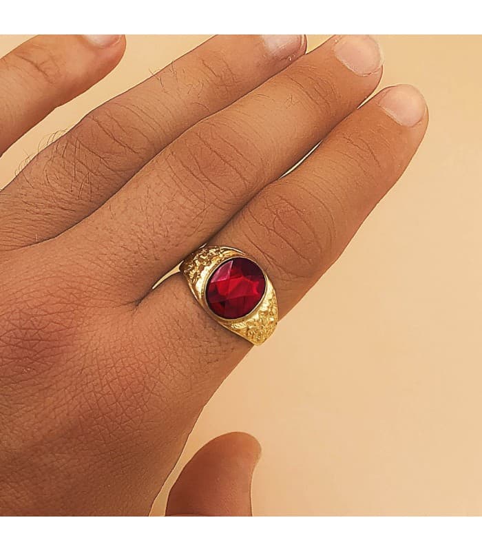 Sello hombre Elías Oro Amarillo 18K Rojo| Comprar anillos de hombre en joyería online