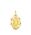 Médaille Saint Christophe 9 Carats 20mm Facettée Ovale