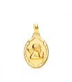Medaglia ovale Angelo Raffaello oro giallo 9Kt 18mm