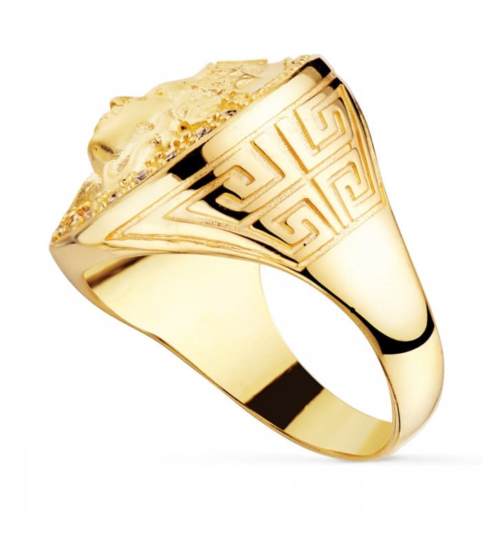 Sello Medusa Oro Amarillo 18K Greca | joyería online | alta joyería