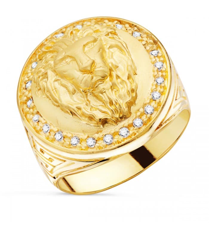 Sello León Oro Amarillo 18K Greca | joyería online | alta joyería | anillos de hombre