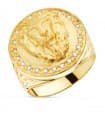 Anello uomo Testa di leone Greca Oro giallo 18 Kt
