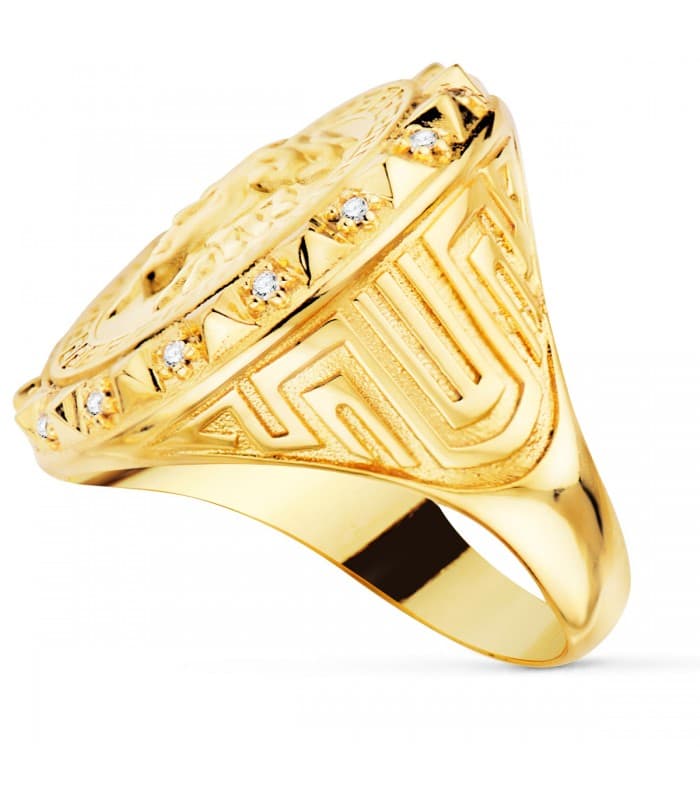 Sello Medusa Oro Amarillo 18K Greca | joyería online | alta joyería