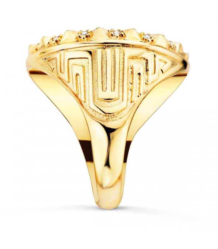 Sello Medusa Oro Amarillo 18K Greca | joyería online | alta joyería