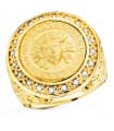Chevalière Médaille Méduse Or jaune 18K
