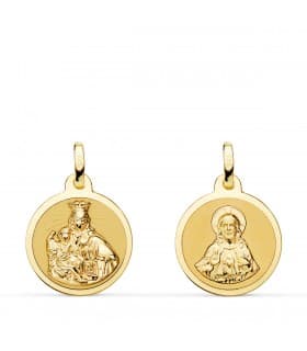 V. Carmen y C. Jesús Oro 18K Escapulario Brillo 16mm | joyería online