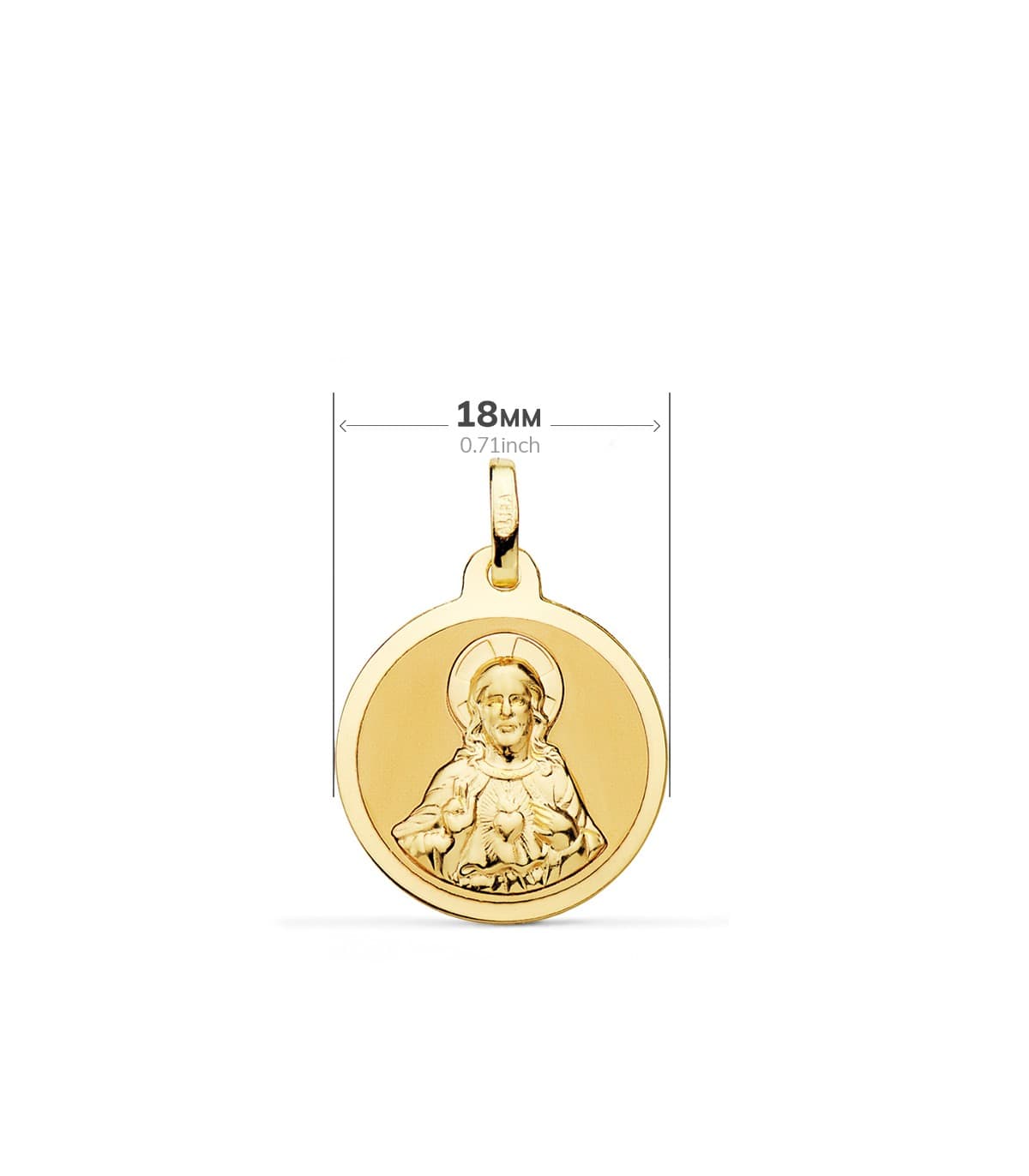 V. Carmen y C. Jesús Oro 18K Escapulario Brillo 18mm | joyería online