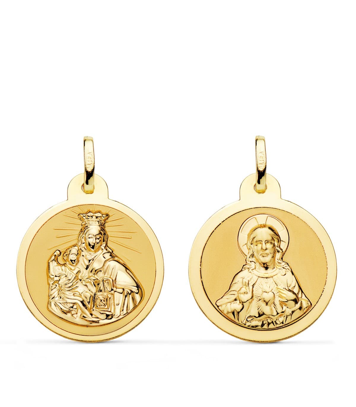 V. Carmel et C. Jésus Or 18K Scapulaire Brillant 20mm