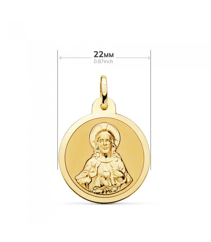 V. Carmen y C. Jesús Oro 18K Escapulario Brillo 22mm | joyería online