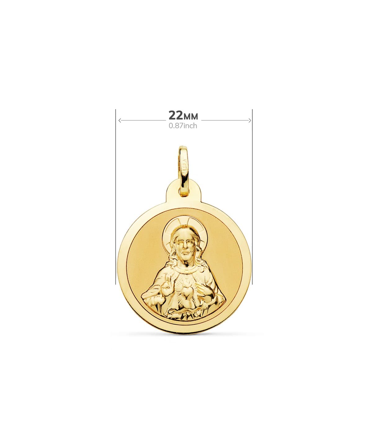 V. Carmel et C. Jésus Or 18K Scapulaire Brillant 22mm