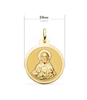 Madonna Karmel und Herz Jesu P5006-824 Skapulier 18K