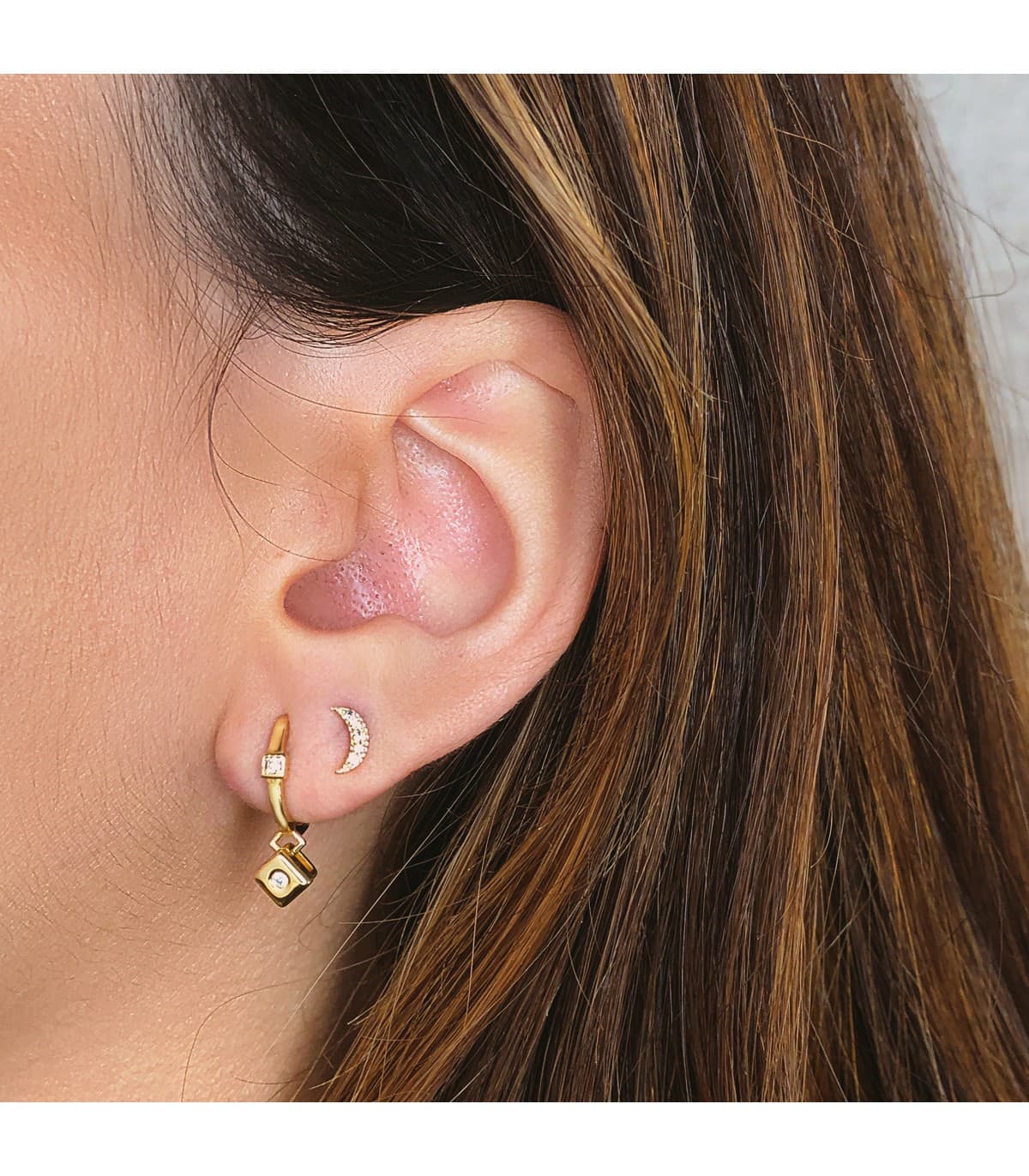 Pendientes Moon Diamantes 0.050 Qtes. OA 18K | comprar en joyería online pendientes de mujer