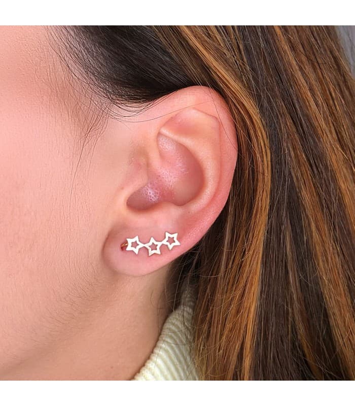 Damenohrringe mit Sternmotiv - Ohrringe 18k Gelbold 21119