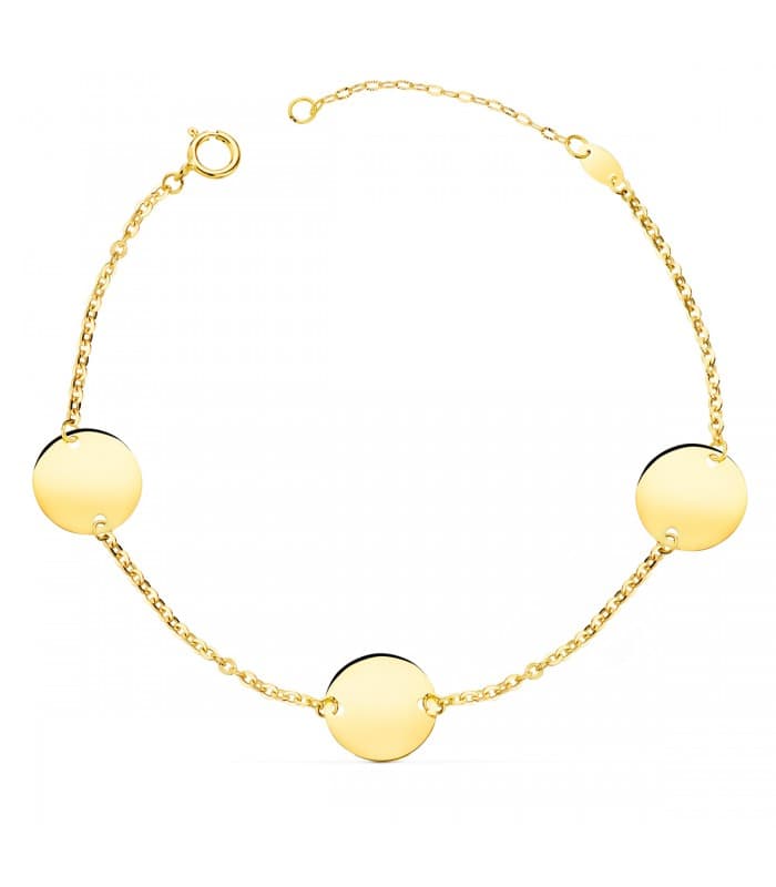 Pulsera personalizada Oro amarillo 18K Chapitas