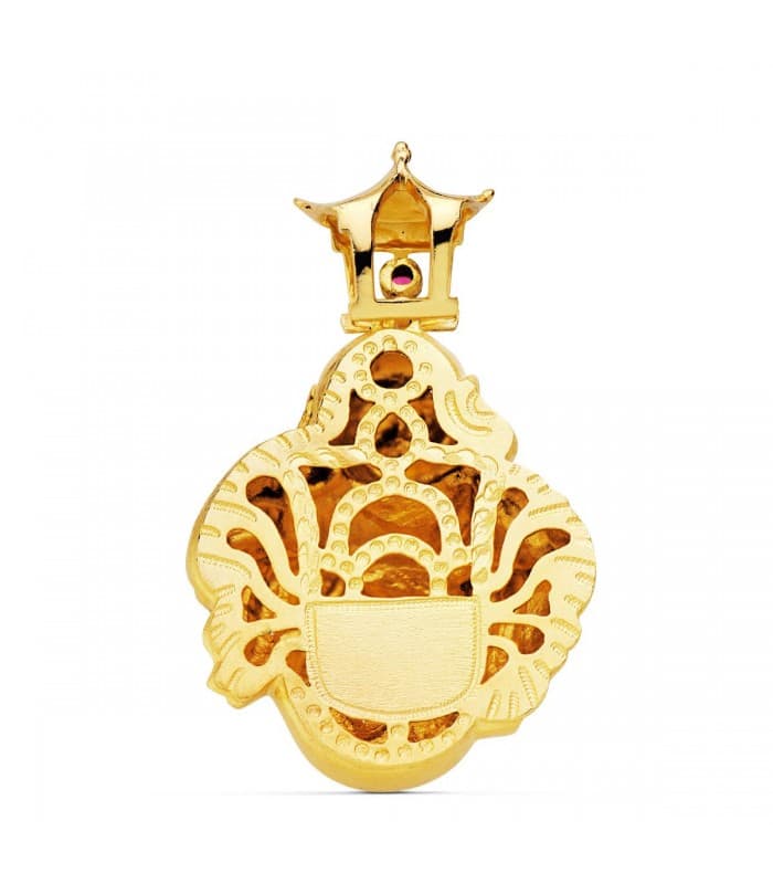 Colgante hombre Buda Oro 18K Piedra roja | comprar joyas online | colgante macizo oro 750