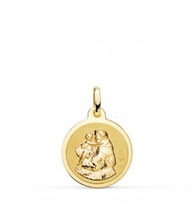 Hl Antonius Medaille Anhänger 750er Gold P8099-816