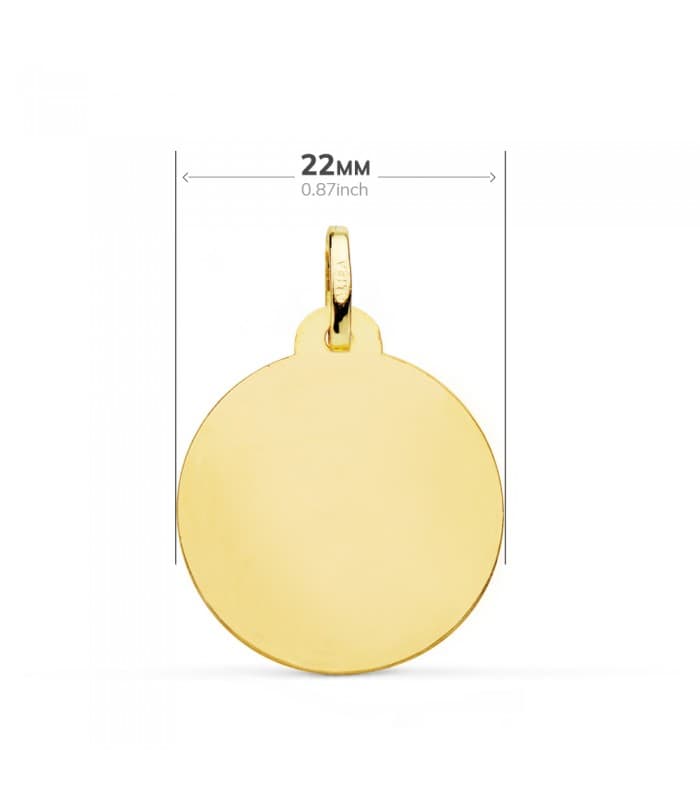 Medalla San Antonio Oro 18K 22mm Brillo - medalla religiosa católica - joya personalizada