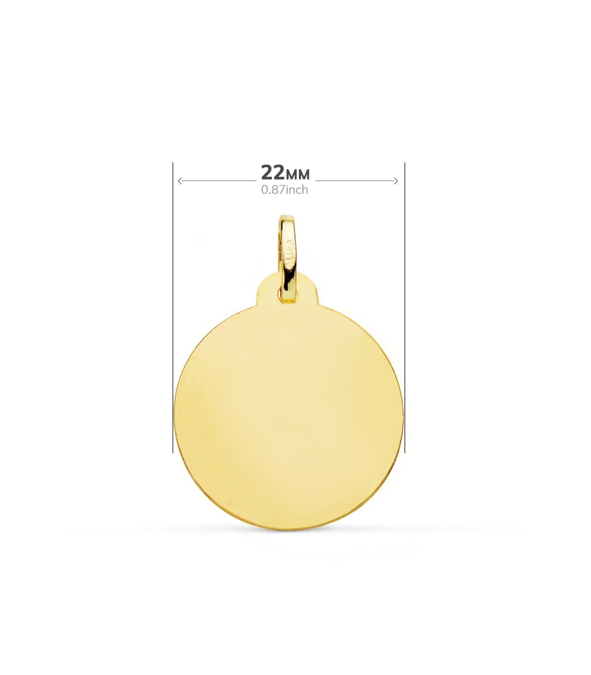 Medalla San Antonio Oro 18K 22mm Brillo - medalla religiosa católica - joya personalizada