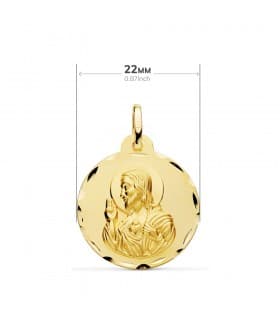 Skapulier-Medaille 18K Gold P3064-322 Jesu / Madonna