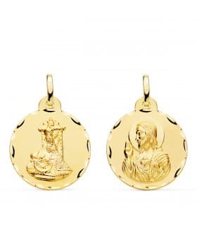 Escapulario V. de las Angustias y Corazón de Jesús Oro 18k 20 mm