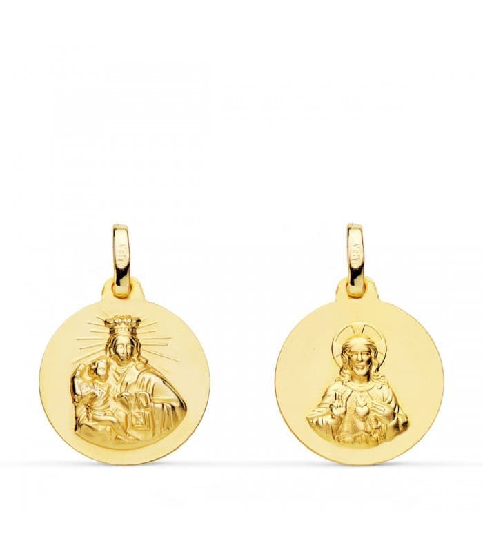 V. Carmen y C. Jesús Oro 18K Escapulario 16mm