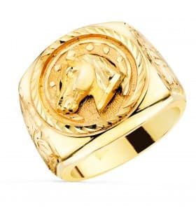 Anillo Caballo Hombre de Oro Amarillo 18K | Anillos caballero, comprar joyas online