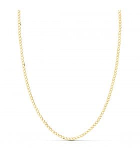 Catenina donna a maglia piena groumette in oro giallo 750, 50cm 1,5 mm – Collana catena cubana.