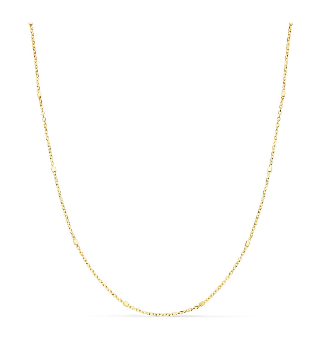 Catena forzatina oro 18K cubi 1 mm 40cm - Collane e girocolli da donna