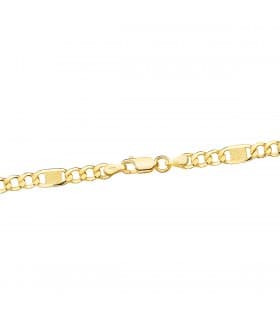 Chaîne figaro Sculptée Or Jaune 18K 5 mm 60cm