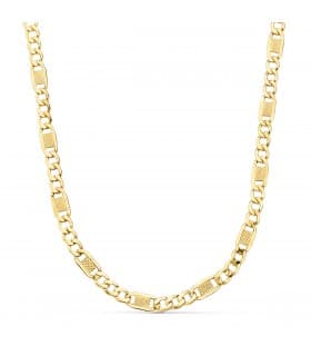 Catena in oro 18kt a maglia figaro lavorata 5 mm 60cm, collana ideale da uomo