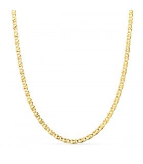 Catena da donna - Collana Marinara, maglia traversino in oro 750, 3 mm x 45 cm