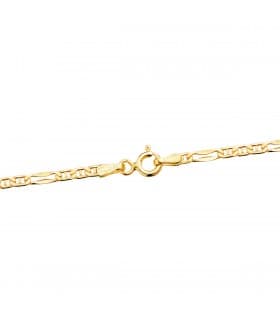 Catena maglia marina alternata 2 mm 18Kt 60 cm | Collana uomo Figaro 3 + 1 in gioielleria Alda.