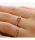 Bague solitaire femme diamantes et pierre améthyste. Bagues avec pierre précieuse. Or 18 carats.