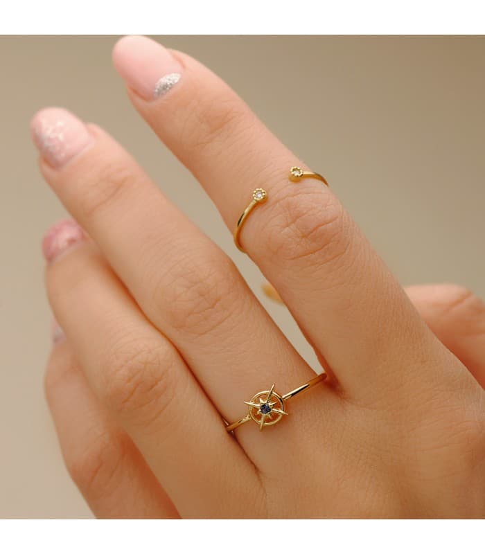 Anello Navy oro giallo 18kt zaffiro - Gioielli donna online