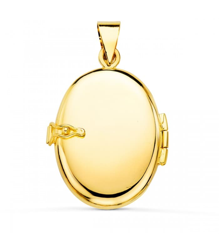 Portafoto Liso Oval Oro 18 K 25 MM