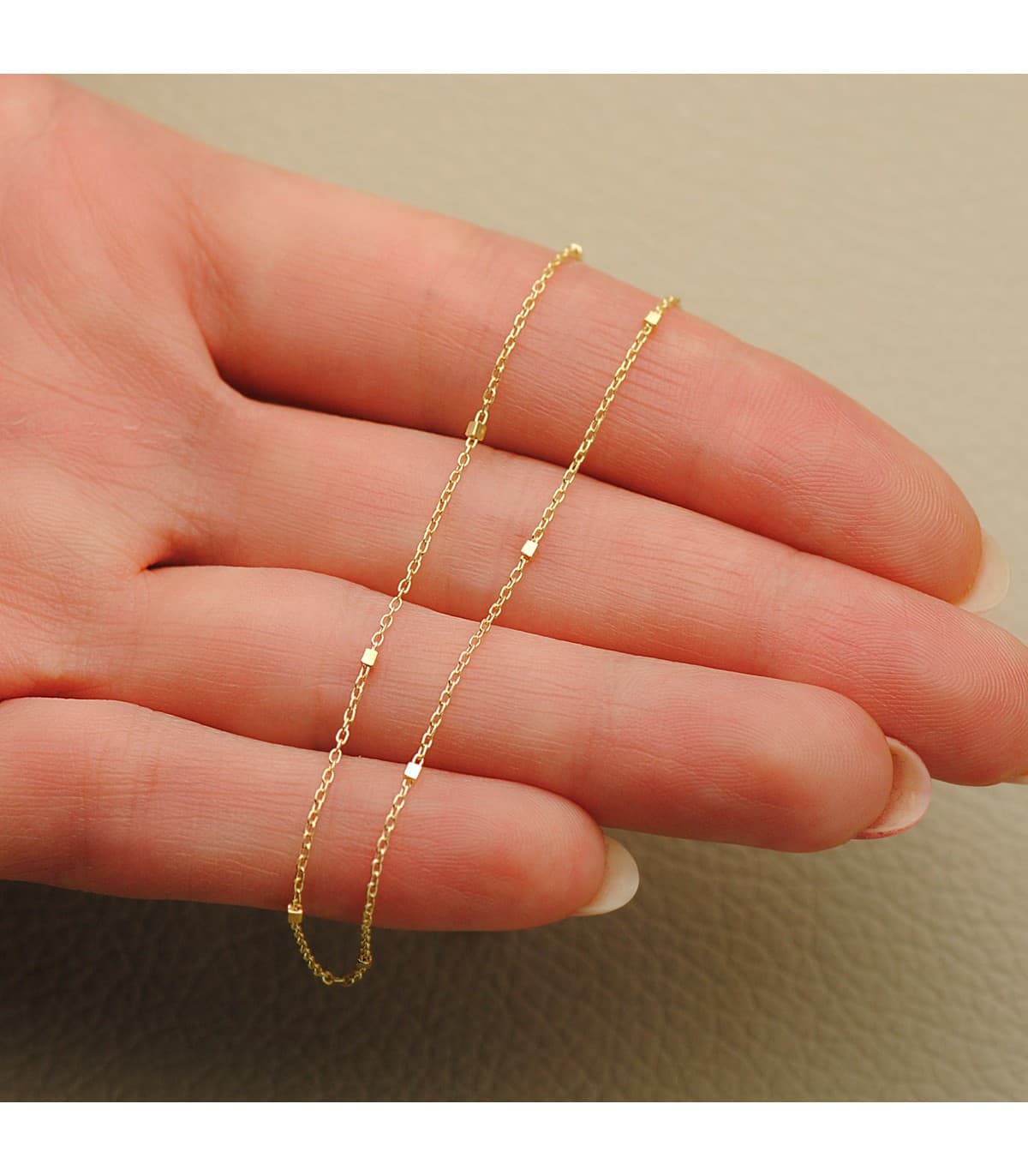 Catena forzatina oro 18K cubi 1 mm 45cm - Collana e girocollo da dona