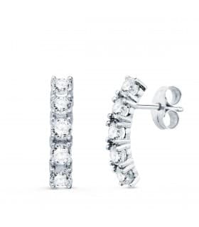 Pendientes Novia Chara Oro 18K  Topacio Blanco | pendientes de novia pequeños originales sencillos| piedras semipreciosas