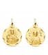 Madonna del Carmine e Sacro Cuore scapolare intagliato 20mm - Oro giallo 18kt