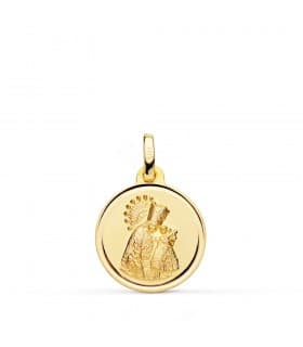 Medalla Virgen de los Desamparados Oro 18k 16mm Bisel