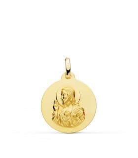 Medaglia Cuore di Gesù Oro giallo 18 Kt 18 mm