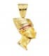 Pendentif Égyptien 18K Néfertiti Pierres rouges