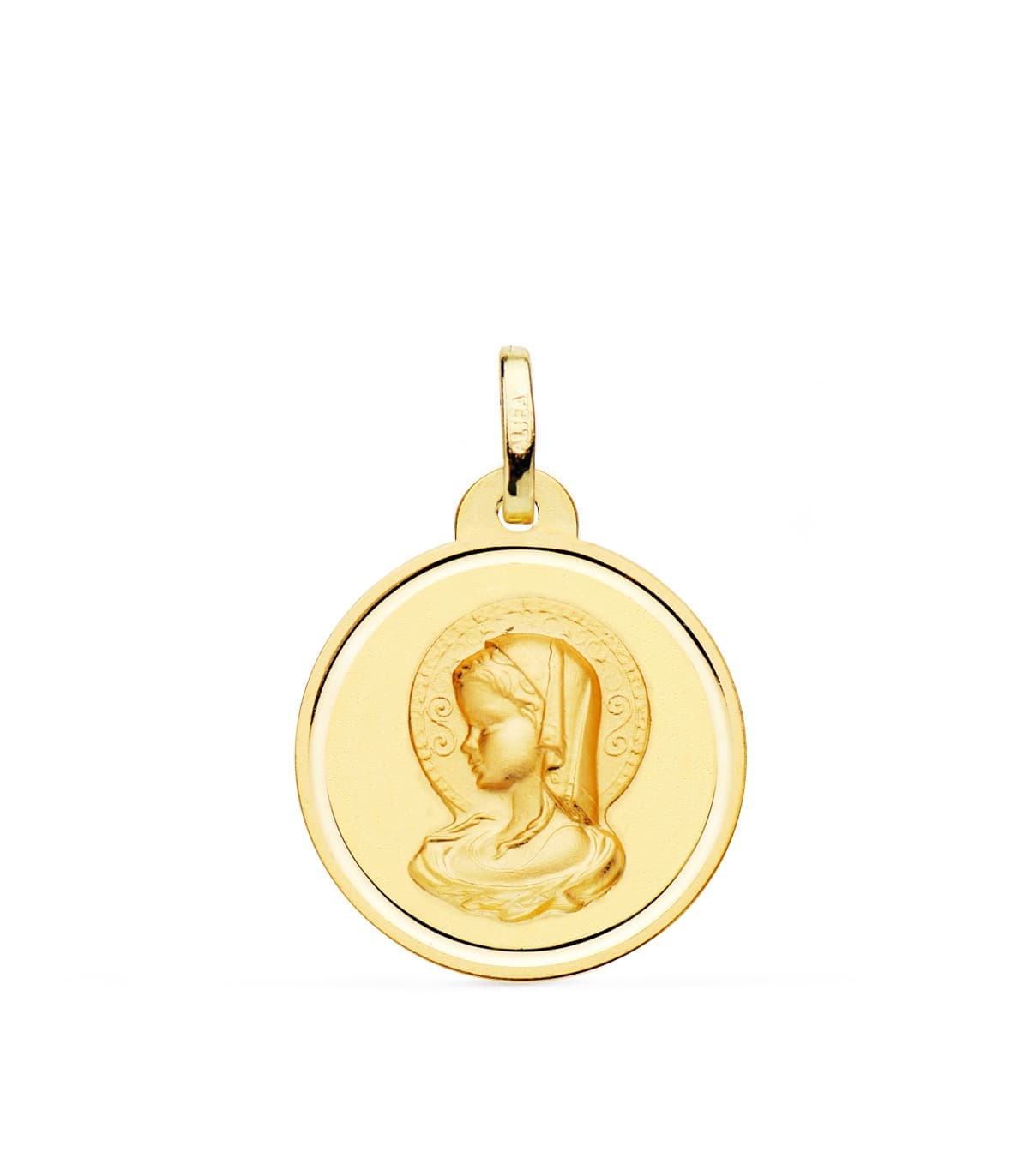 Médaille Vierge Marie au Voile Or 18K 18mm