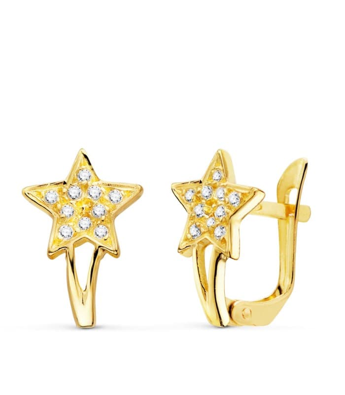 Boucles d'oreilles Communion Étoile Or jaune 18K